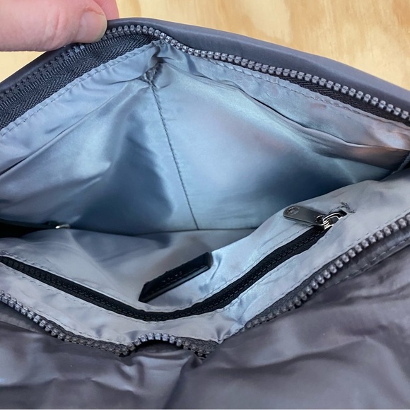 Caraa X Athleta Puffer Grey Satin Lightweight Crossbody Bag - Picture 4 of 12